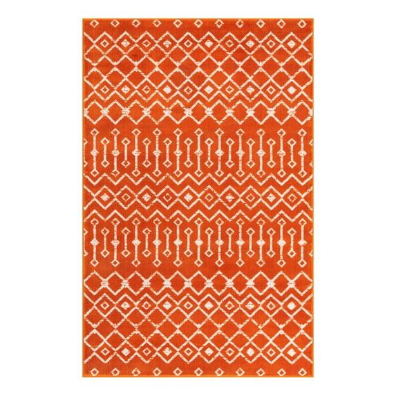 Unique Loom 5' 1 x 8' 0 Rectangle Moroccan Trellis Orange Area Rug