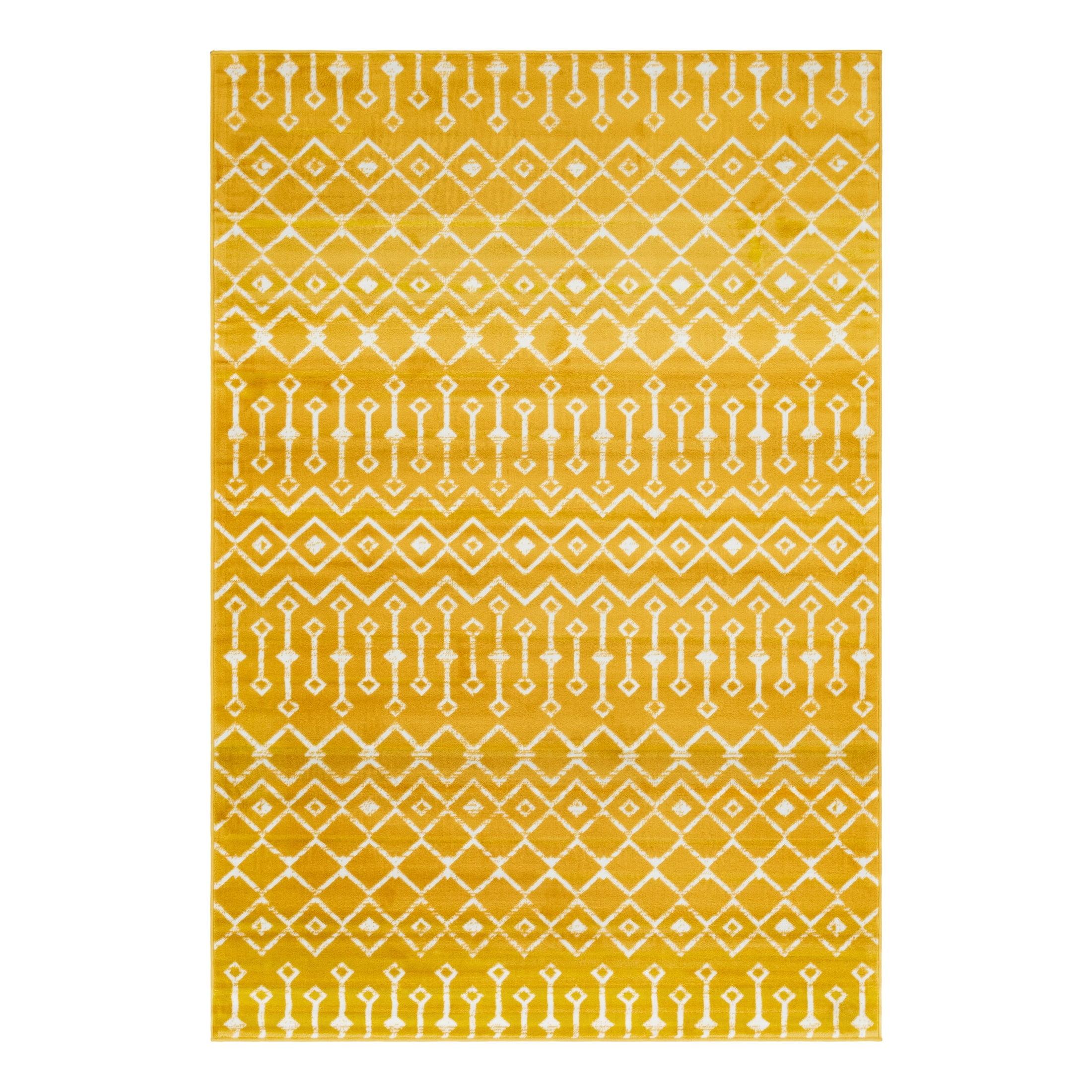 Unique Loom 6' 1 x 9' 0 Rectangle Moroccan Trellis Yellow Area Rug