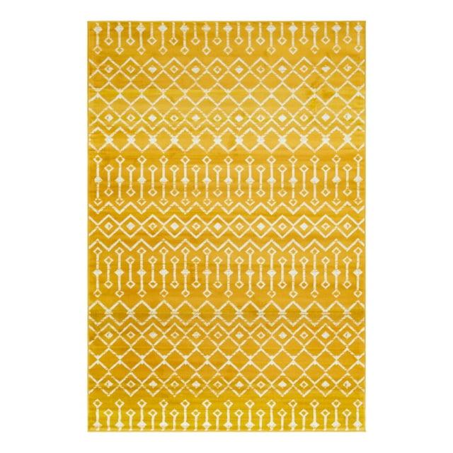 Unique Loom 6' 1 x 9' 0 Rectangle Moroccan Trellis Yellow Area Rug