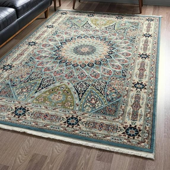 Unique Loom Narenj Collection Area Rug - Adams (5' 1" x 8' Rectangle Blue/Burgundy)