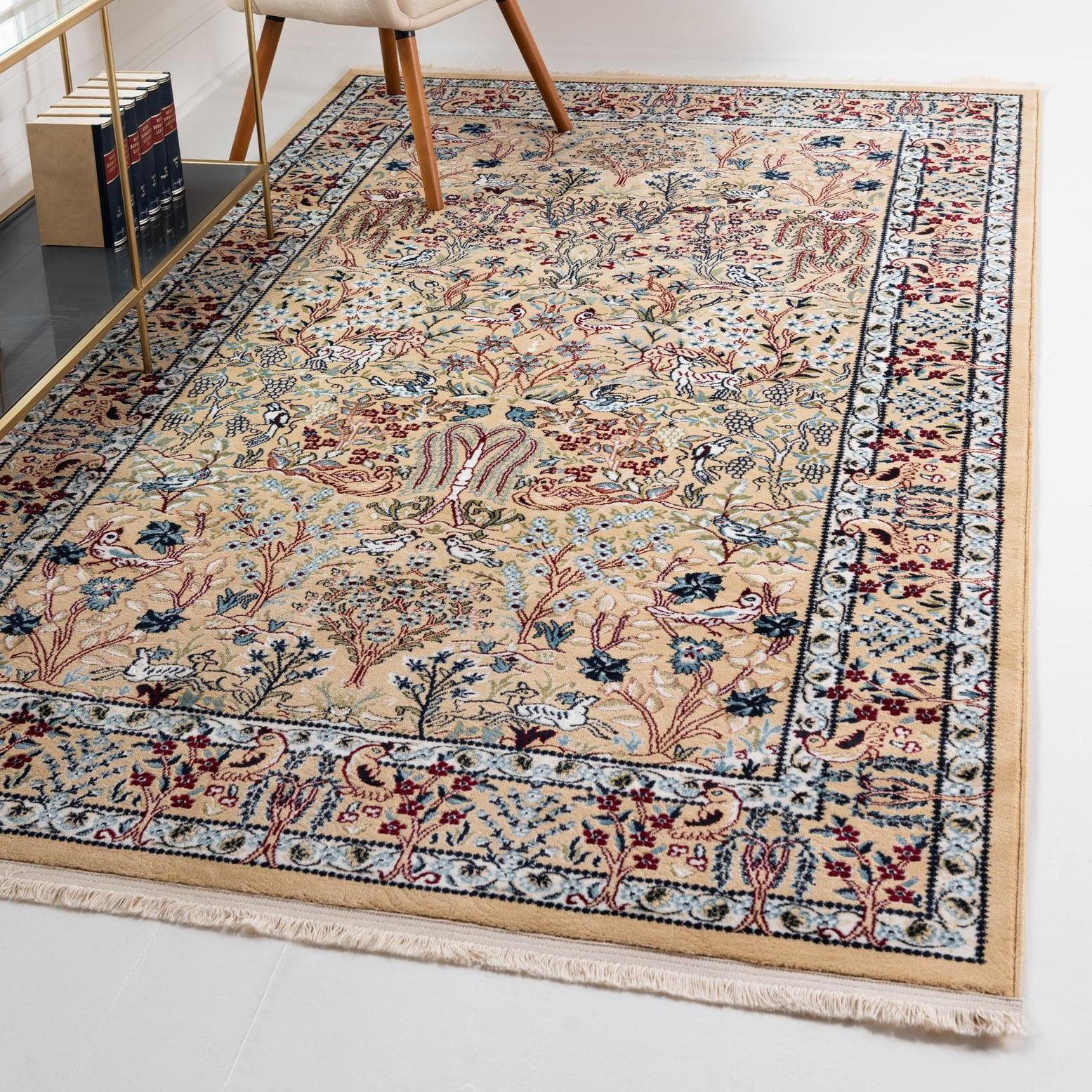 Unique Loom Narenj Collection Area Rug - Bristol (5' 1" x 8' Rectangle Beige/Blue)