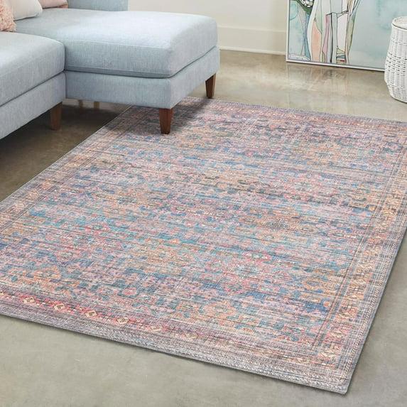 Unique Loom 9' 2 x 12' 0 Nostalgia Bliss Machine Washable Antique Blue Area Rug