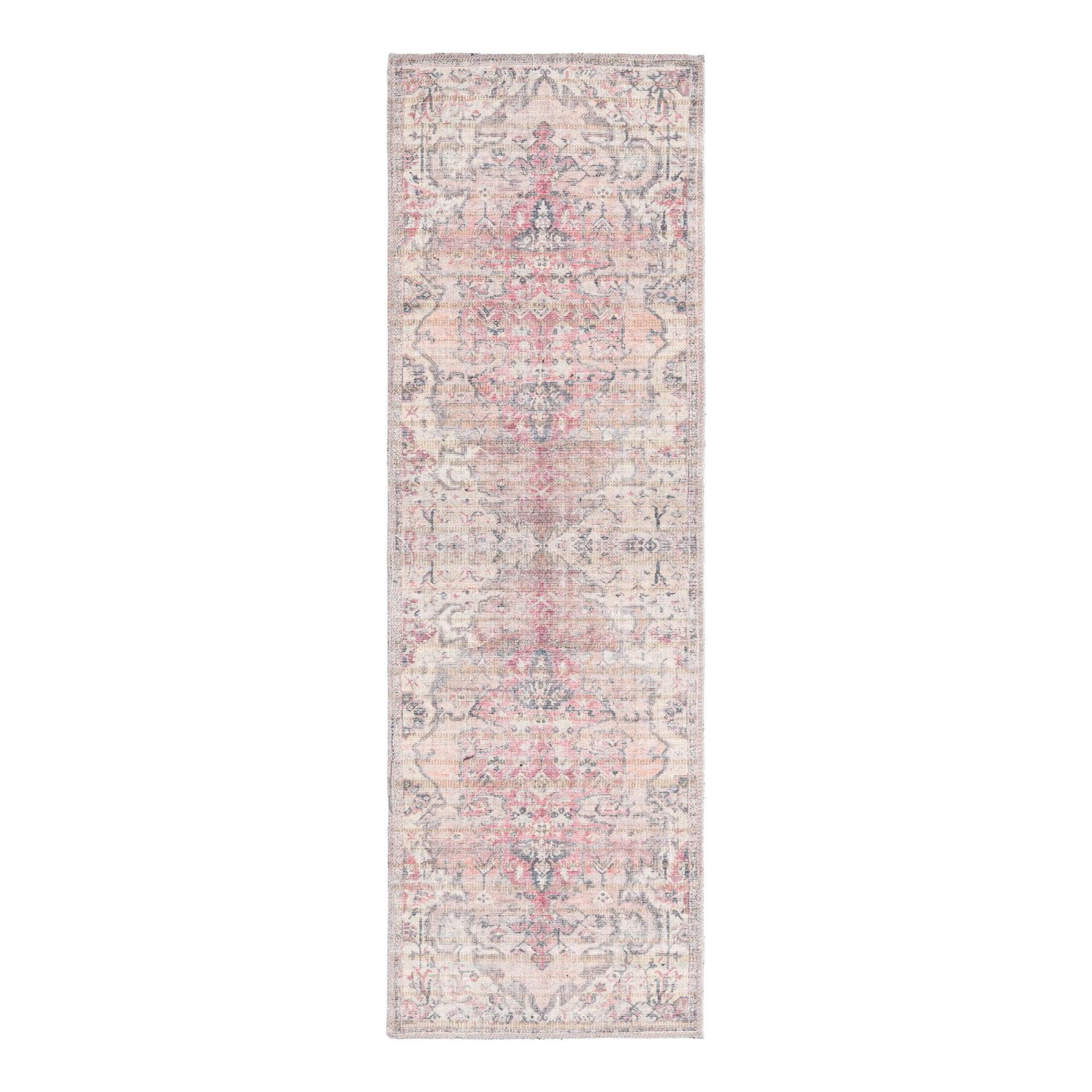 Unique Loom 2' 0 x 6' 0 Nostalgia Meknes Machine Washable Beige Pink Area Rug