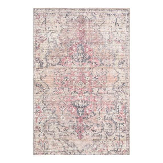 Unique Loom 5' 3 x 8' 0 Nostalgia Meknes Machine Washable Beige Pink Area Rug