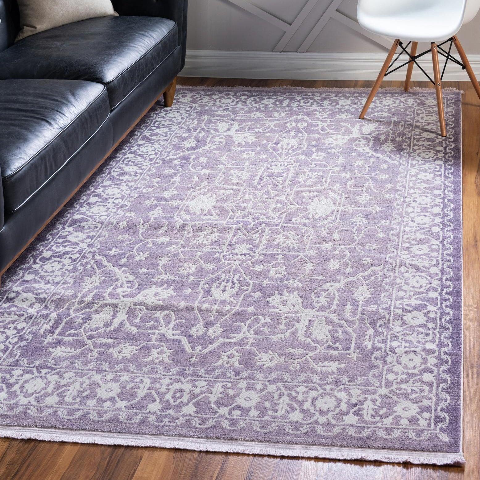 Unique Loom New Classical Collection Area Rug - Olympia (4' x 6' Rectangle Purple/Ivory)