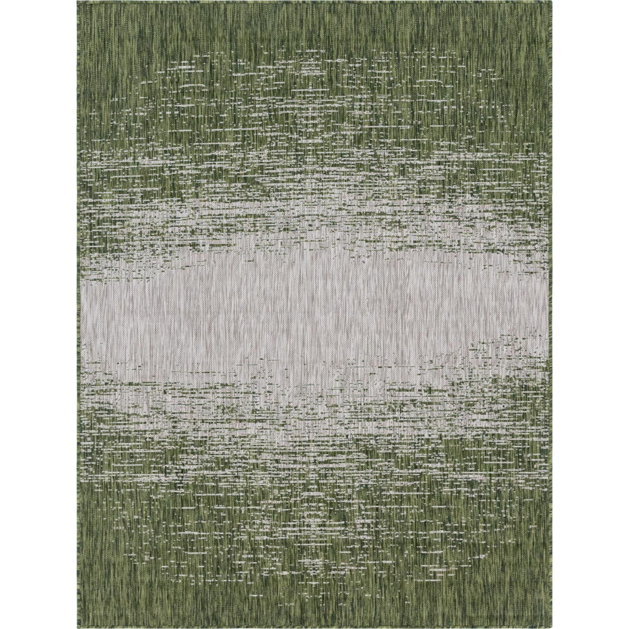 Unique Loom 9' 0 x 12' 2 Rectangle Indoor/Outdoor Modern Green Area Rug