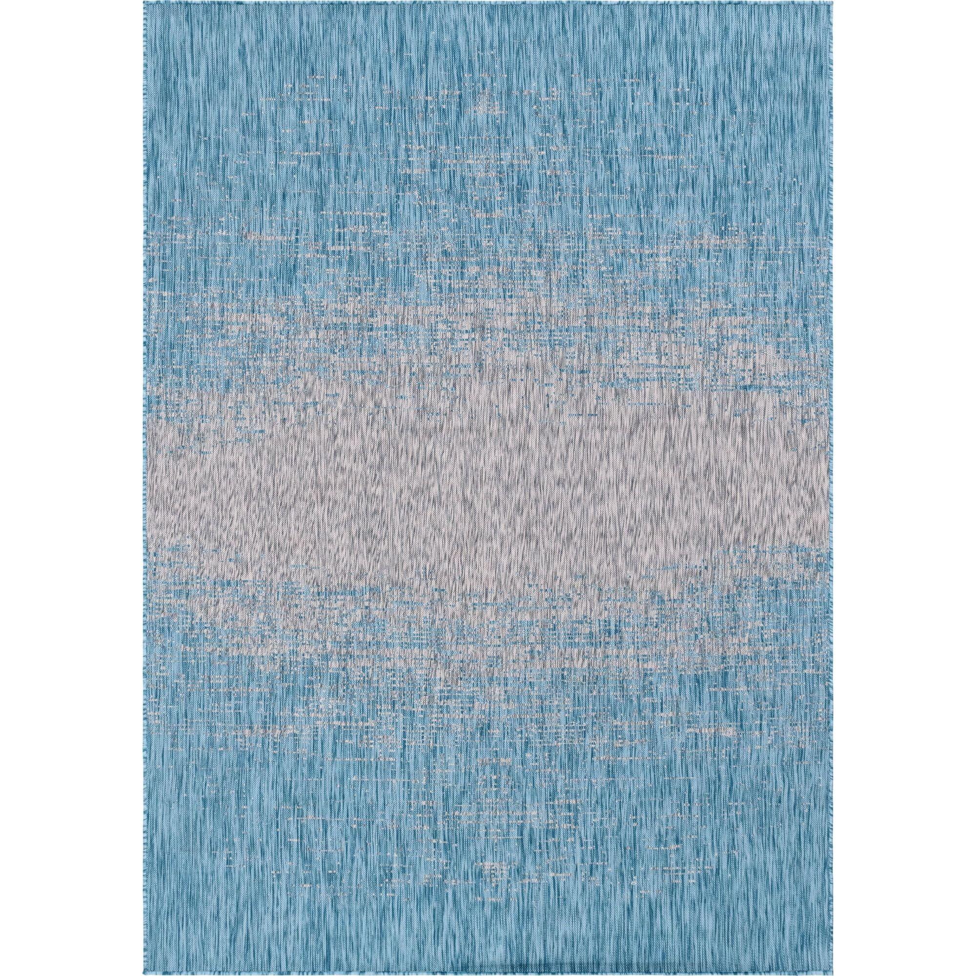 Aqua Serenity Easy-Care Outdoor Rug, 7' x 10', Synthetic Weave