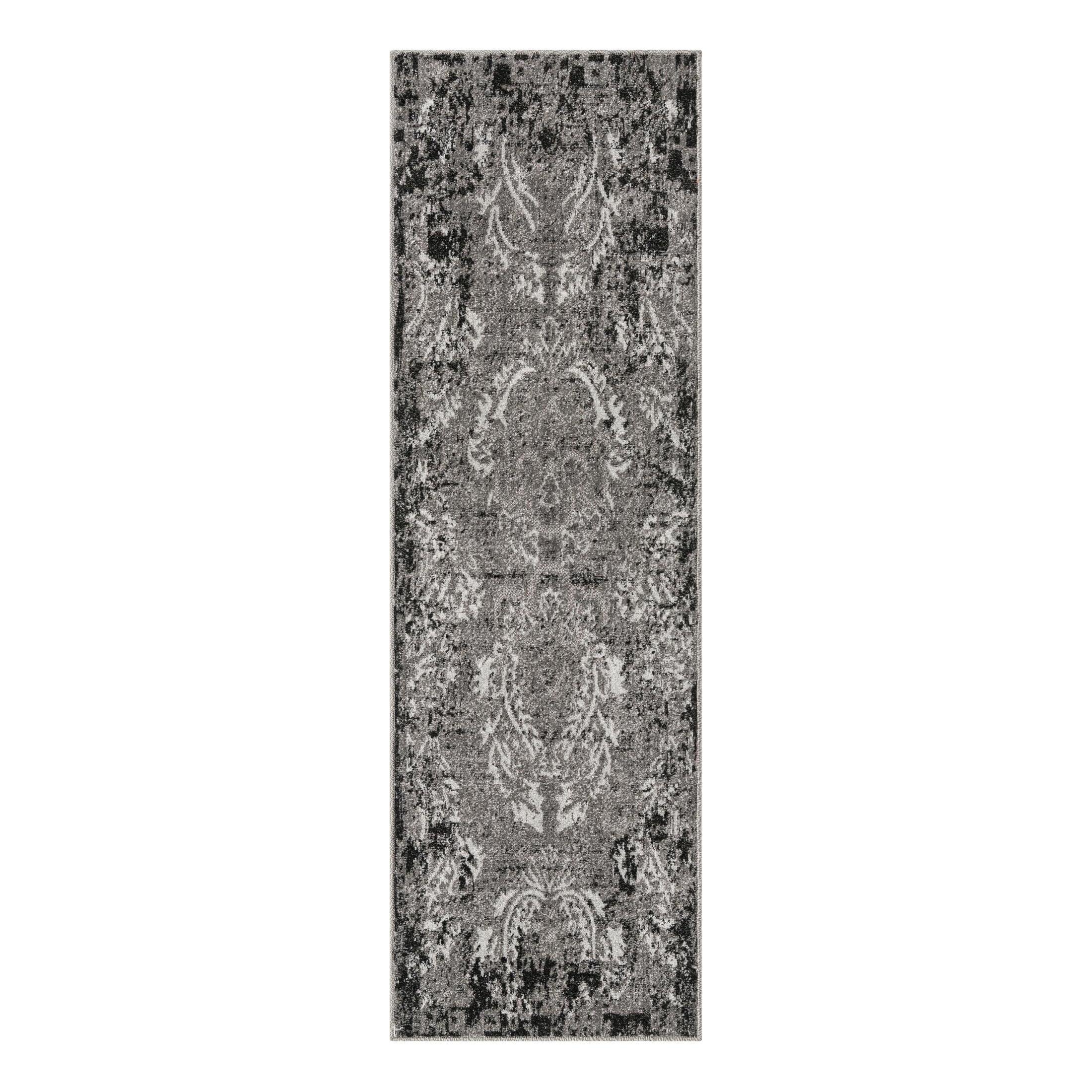 Unique Loom 2' 0 x 6' 1 Runner Light Gray Outdoor Botanical Manchester Area Rug