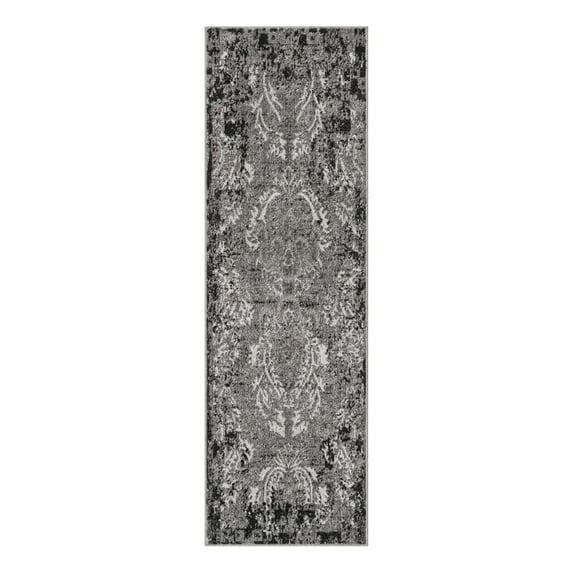 Unique Loom 2' 0 x 6' 1 Runner Light Gray Outdoor Botanical Manchester Area Rug