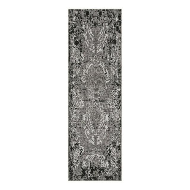 Unique Loom 2' 0 x 6' 1 Runner Light Gray Outdoor Botanical Manchester Area Rug