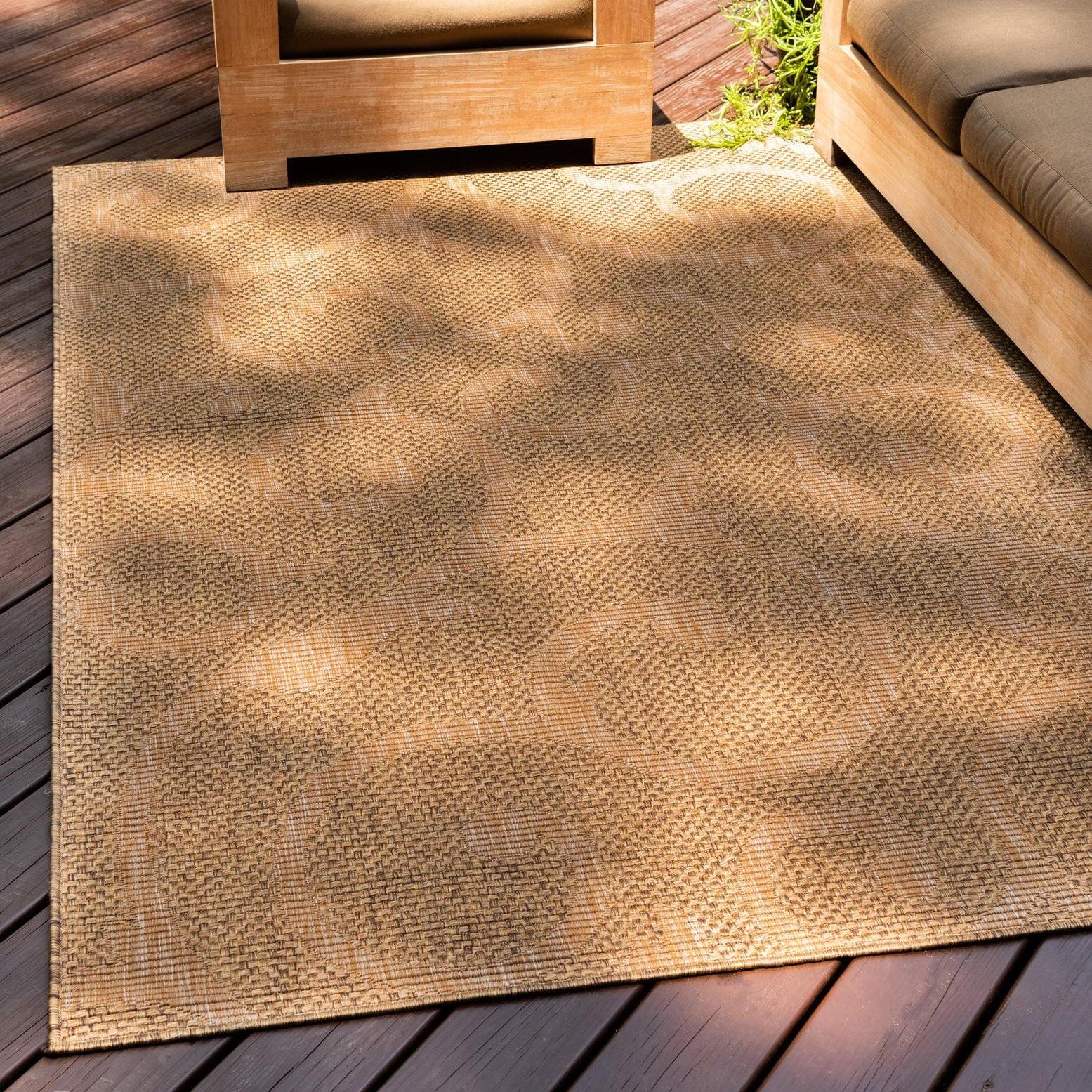 Unique Loom Outdoor Botanical Collection Area Rug - Vine (6' x 9' Rectangle Brown/Beige)