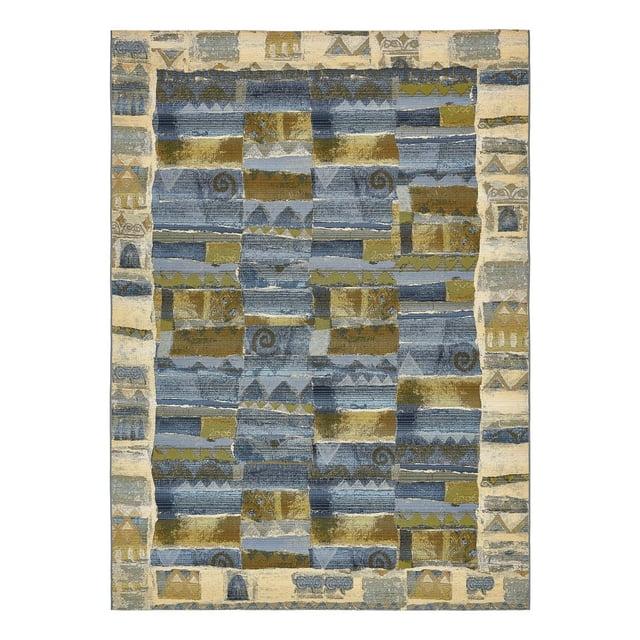 Unique Loom Outdoor Modern Collection Area Rug - Glyph (8' x 11' 4" Rectangle Blue/Beige)