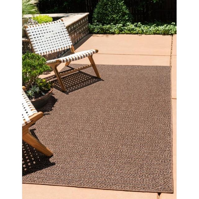 Unique Loom 8' 0 x 11' 4 Brown Outdoor Modern Links Area Rug
