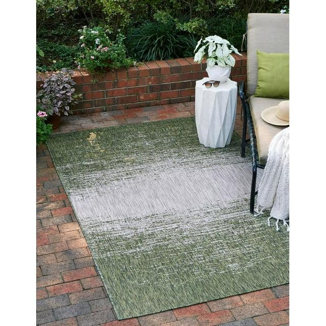 Unique Loom 9' 0 x 12' 2 Rectangle Indoor/Outdoor Modern Green Area Rug