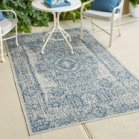 Unique Loom 3' 3 x 5' 3 Rectangle Indoor/Outdoor Traditional Blue Area Rug