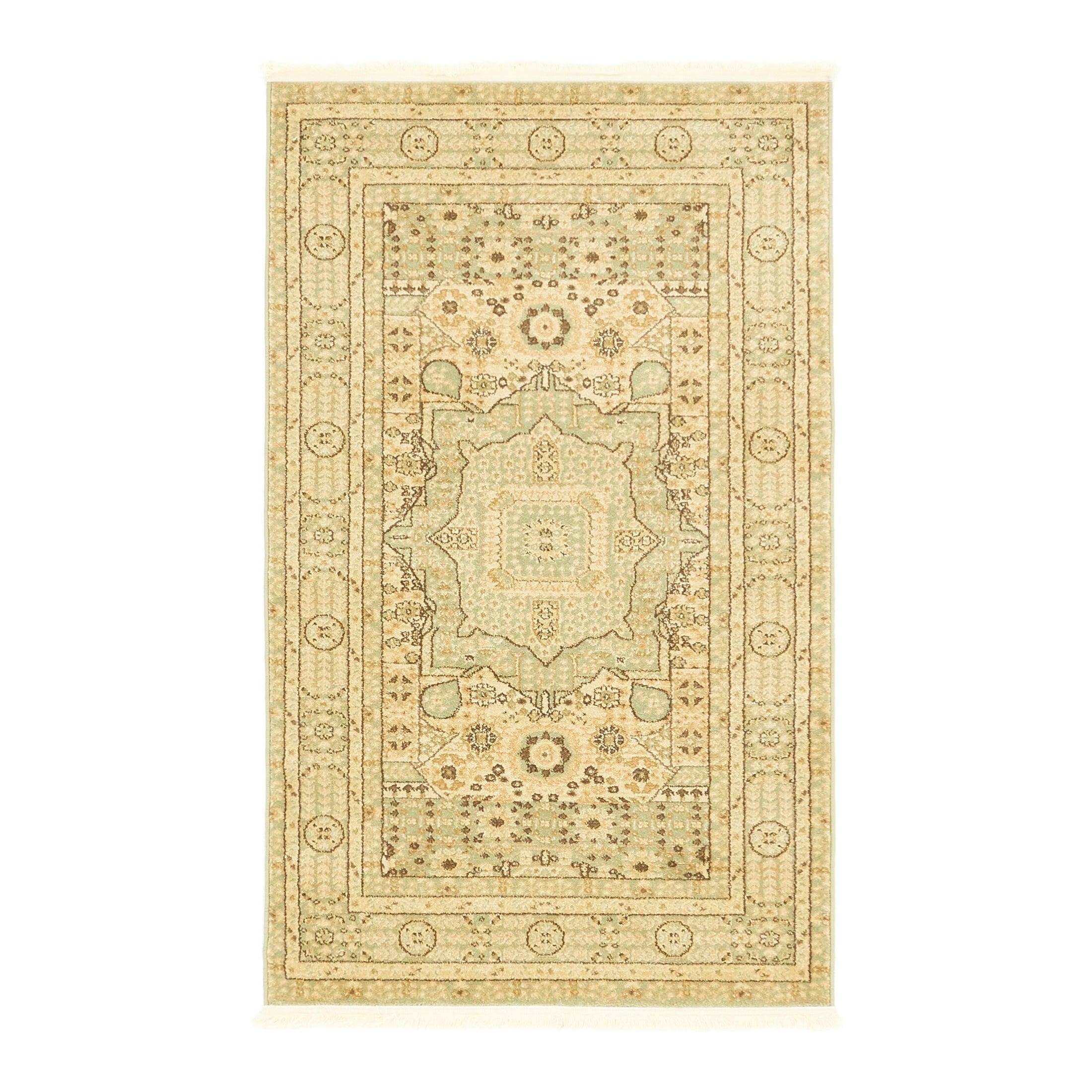 Unique Loom 3' 1 x 5' 3 Light Green Palace Taj Area Rug