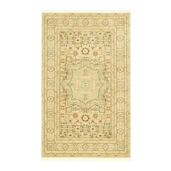 Unique Loom 3' 1 x 5' 3 Light Green Palace Taj Area Rug
