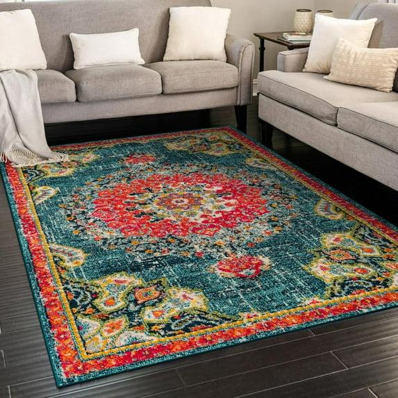 Unique Loom Penrose Collection Area Rug - Alexis (7' 10" x 10' Rectangle Blue/Gray)