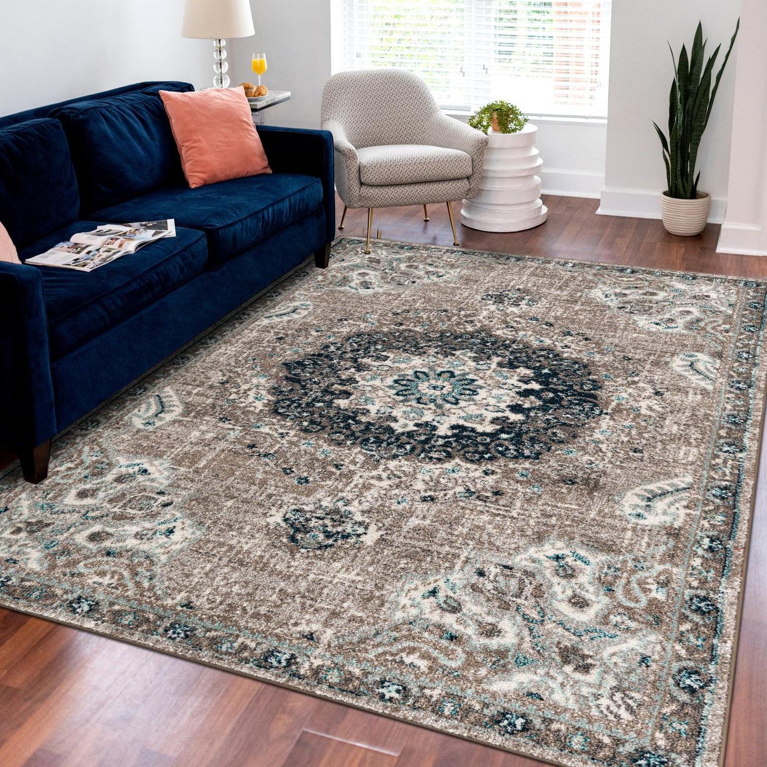 Unique Loom Penrose Collection Area Rug - Alexis (7' 10" x 10' Rectangle Gray/Beige)