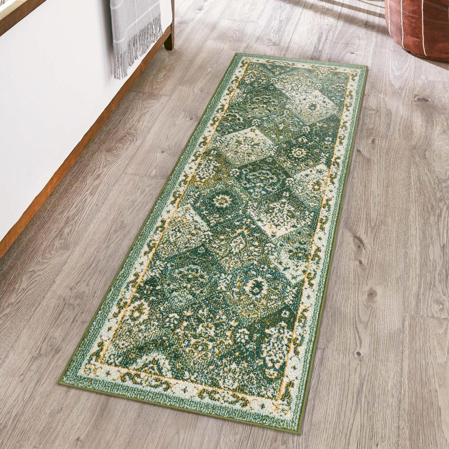 Unique Loom Penrose Collection Area Rug - Blake (2'  x 6' 1" Runner Green/Beige)