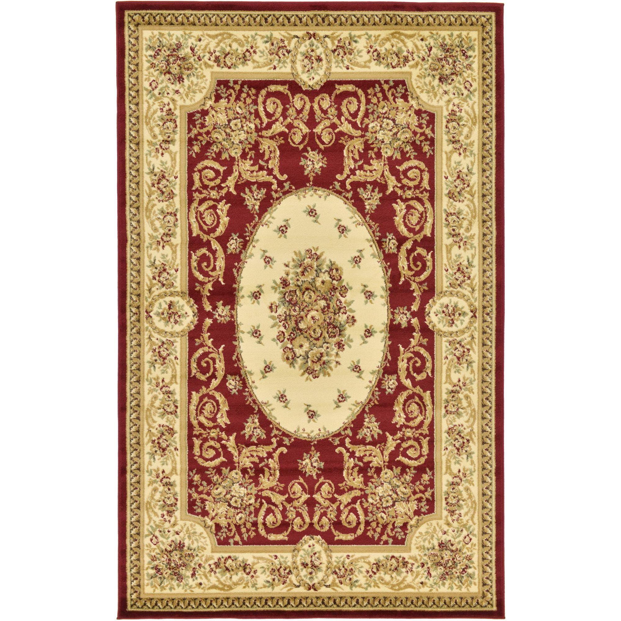 Versailles Medallion Elegance Rug 5'3" x 8' Red Synthetic Rectangle