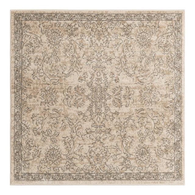 Unique Loom Portland Collection Area Rug - Albany (4' 1" Square Ivory/Beige)