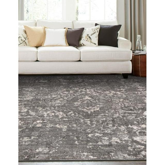 Unique Loom Portland Collection Area Rug - Astoria (4' 1" Square Gray/Ivory)