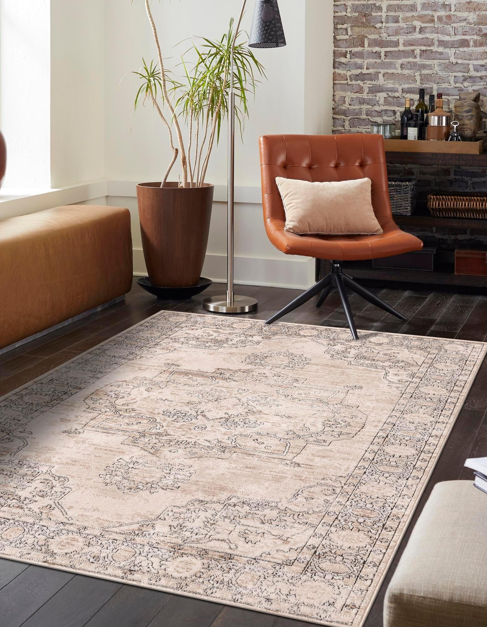 Unique Loom Portland Collection Area Rug - Canby (4' 1" x 6' 1" Rectangle Ivory/Beige)