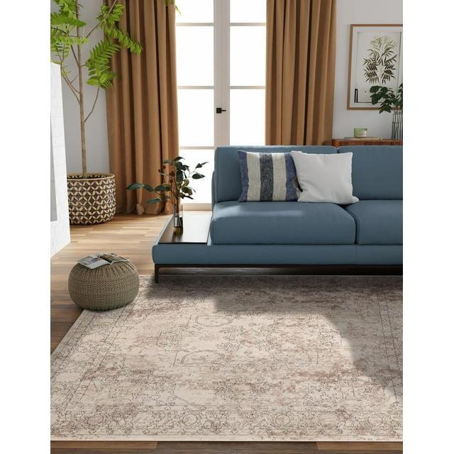 Unique Loom Portland Collection Area Rug - Canby (6' 1" Square Ivory/Beige)