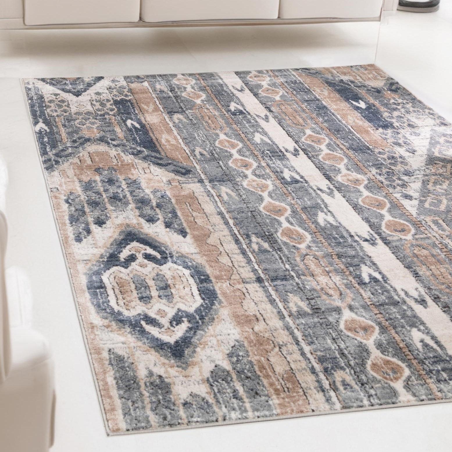Unique Loom Portland Collection Area Rug - Orford (10'  x 14' 1" Rectangle Navy Blue/Blue)