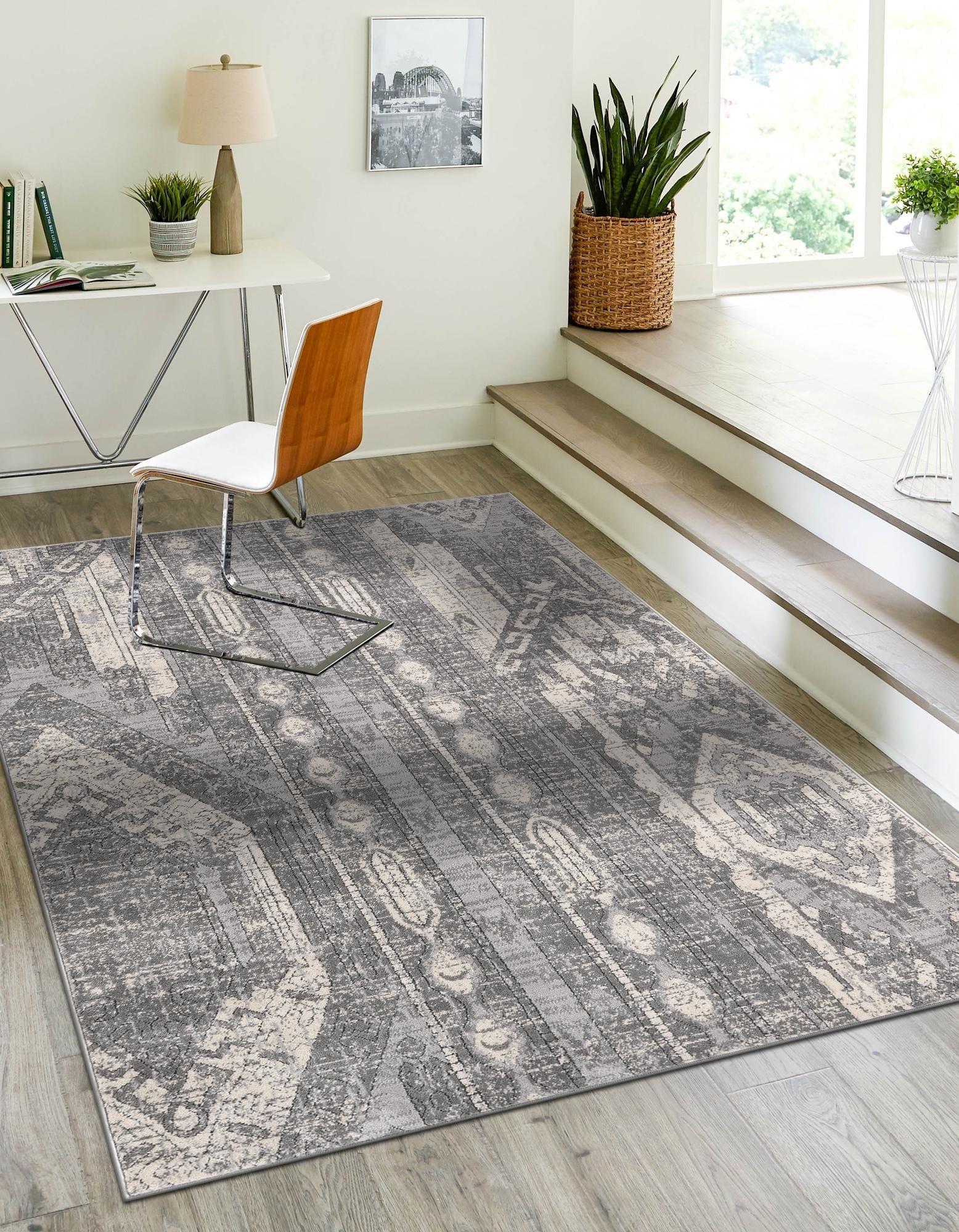 Unique Loom Portland Collection Area Rug - Orford (4' 1" x 6' 1" Rectangle Gray/Beige)