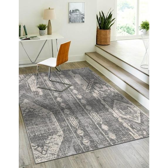 Unique Loom Portland Collection Area Rug - Orford (4' 1" x 6' 1" Rectangle Gray/Beige)