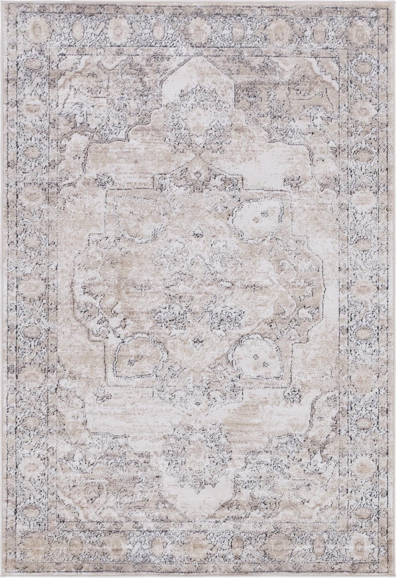 Unique Loom Portland Collection Area Rug - Canby (4' 1" x 6' 1" Rectangle Ivory/Beige)