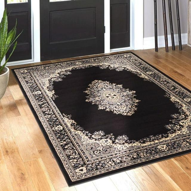 Unique Loom Reza Collection Area Rug - Washington (9'  x 12' Rectangle Black/Gray)