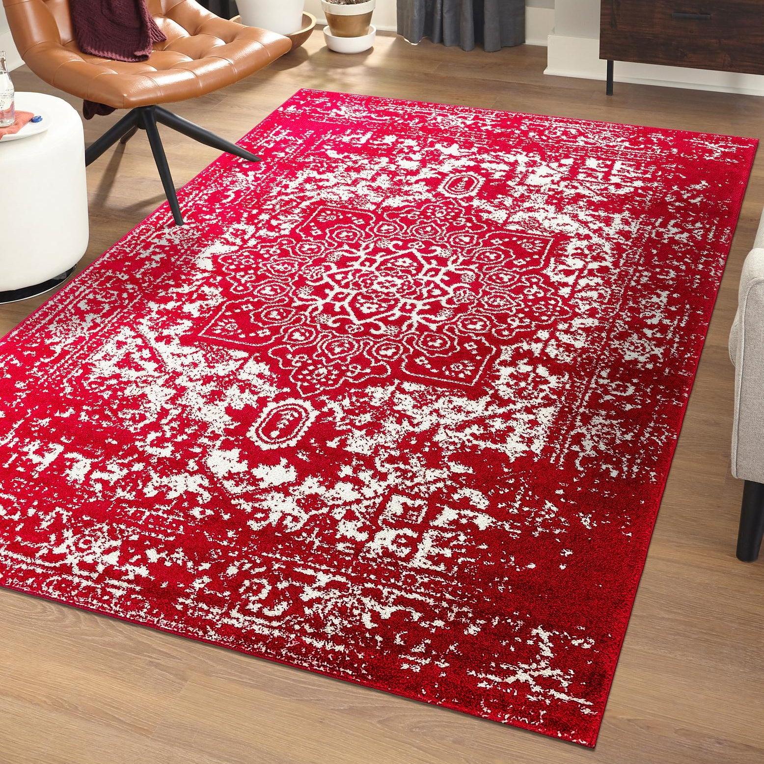 Unique Loom Richmond Collection Area Rug - Medallion (7' 1" x 10' Rectangle Red/Ivory)