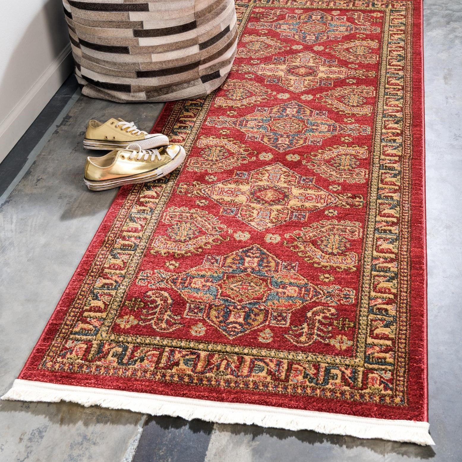 Unique Loom 2' 7 x 7' 1 Runner Red Sahand Philip Area Rug