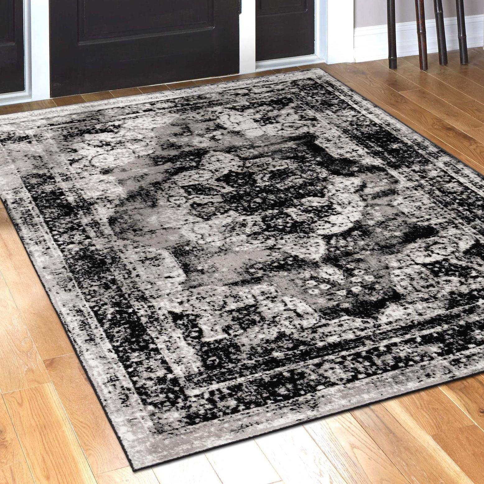 Unique Loom Sofia Collection Area Rug - Salle Garnier (6' 1" x 9' Rectangle Black/Ivory)