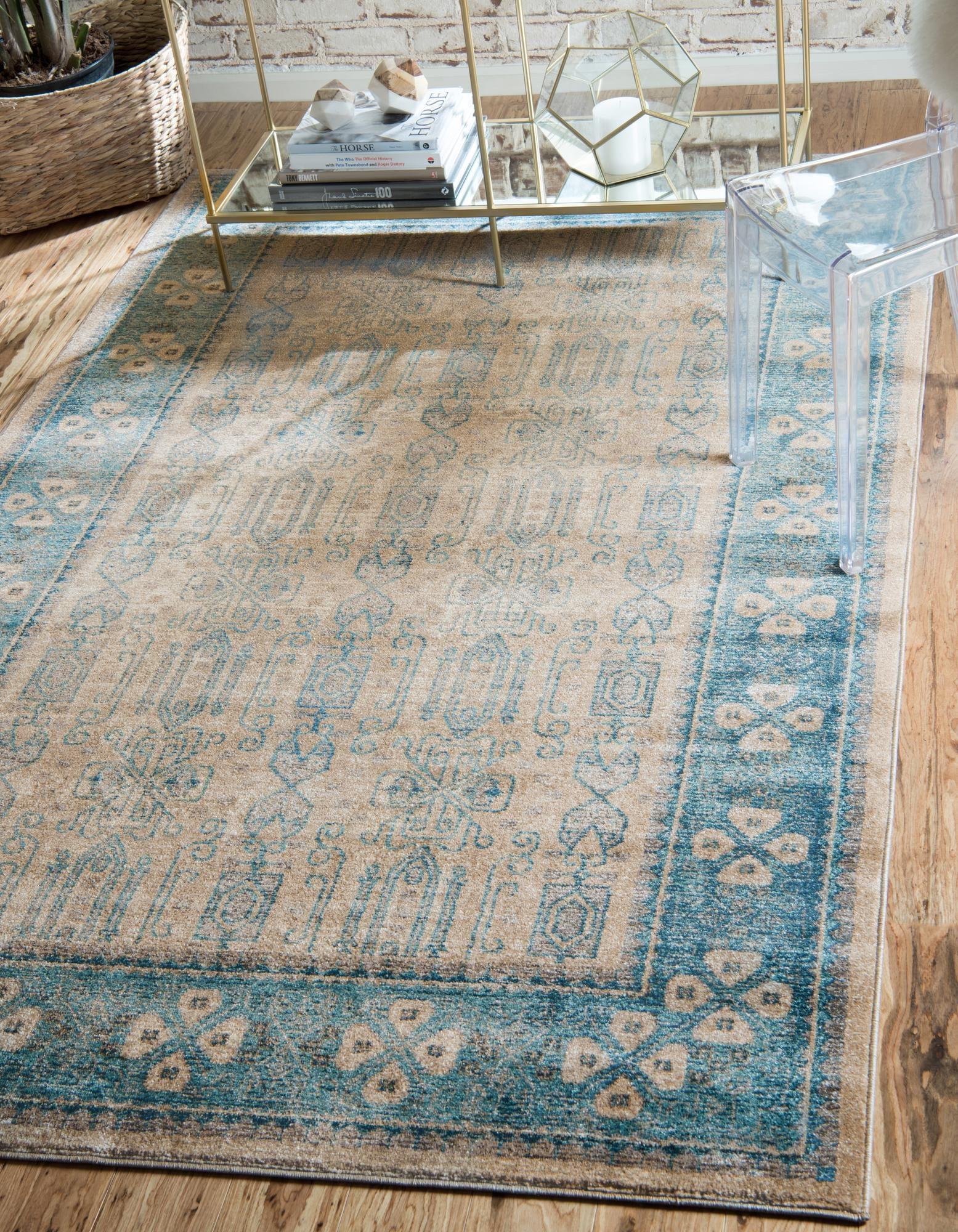 Unique Loom 4' 1 x 6' 1 Beige Salzburg Aigen Area Rug