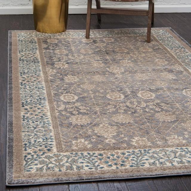 Unique Loom 7' 1 x 10' 0 Gray Salzburg Gneis Area Rug