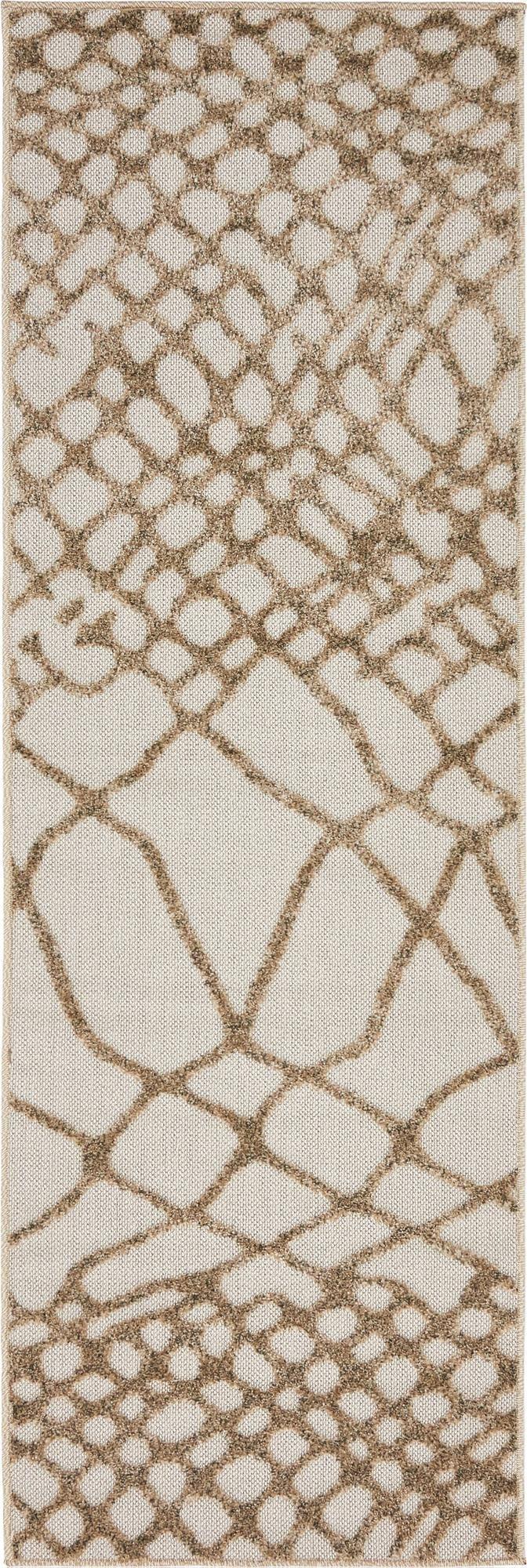 Unique Loom San Jose Indoor/Outdoor Modern Rug Cream/Beige 2' x 6' 1" Runner Geometric Modern Perfect For Patio Deck Garage Entryway