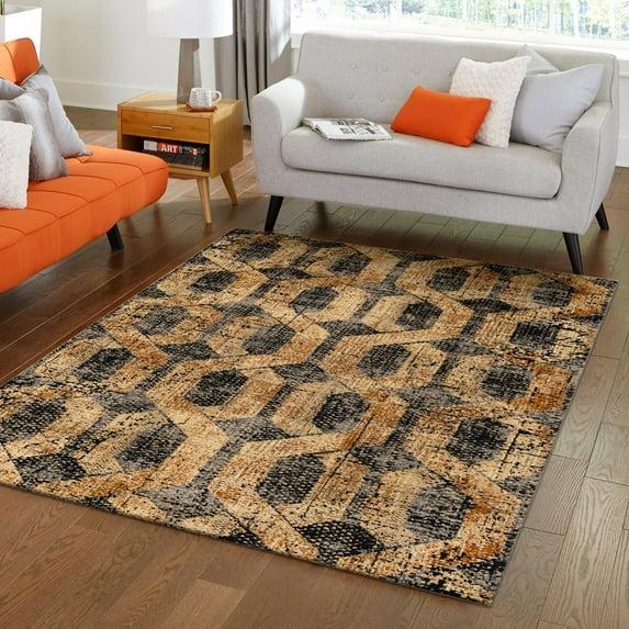 Unique Loom 10' 0 x 14' 0 Black Gray Saturn Astra Area Rug