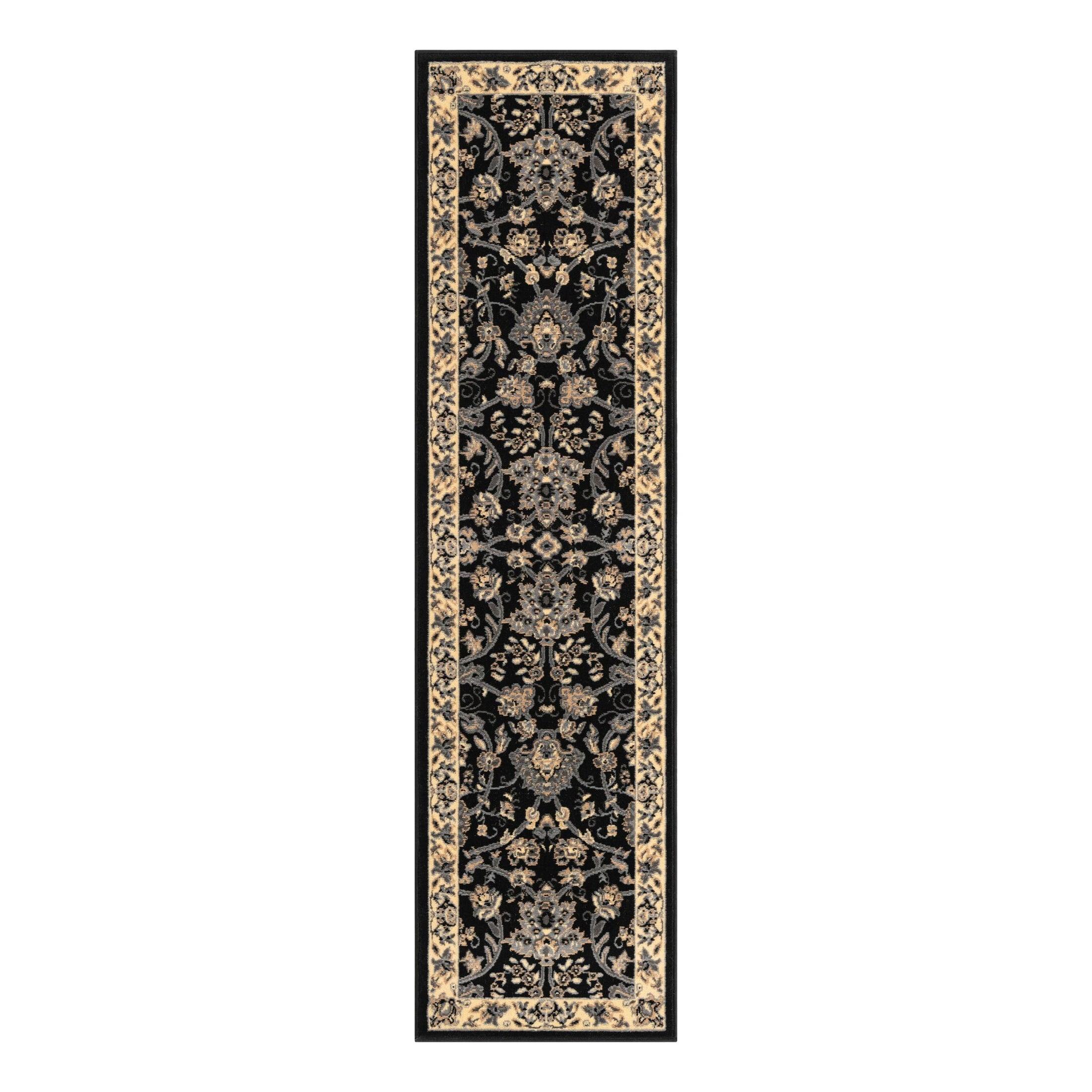 Unique Loom 2' 2 x 8' 2 Sialk Hill Washington Black Area Rug