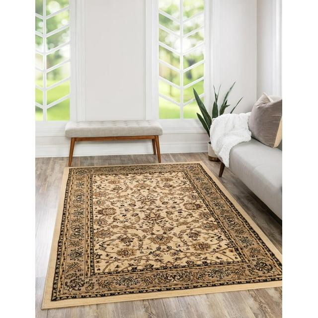Unique Loom 6' 1 x 9' 0 Sialk Hill Washington Ivory Area Rug