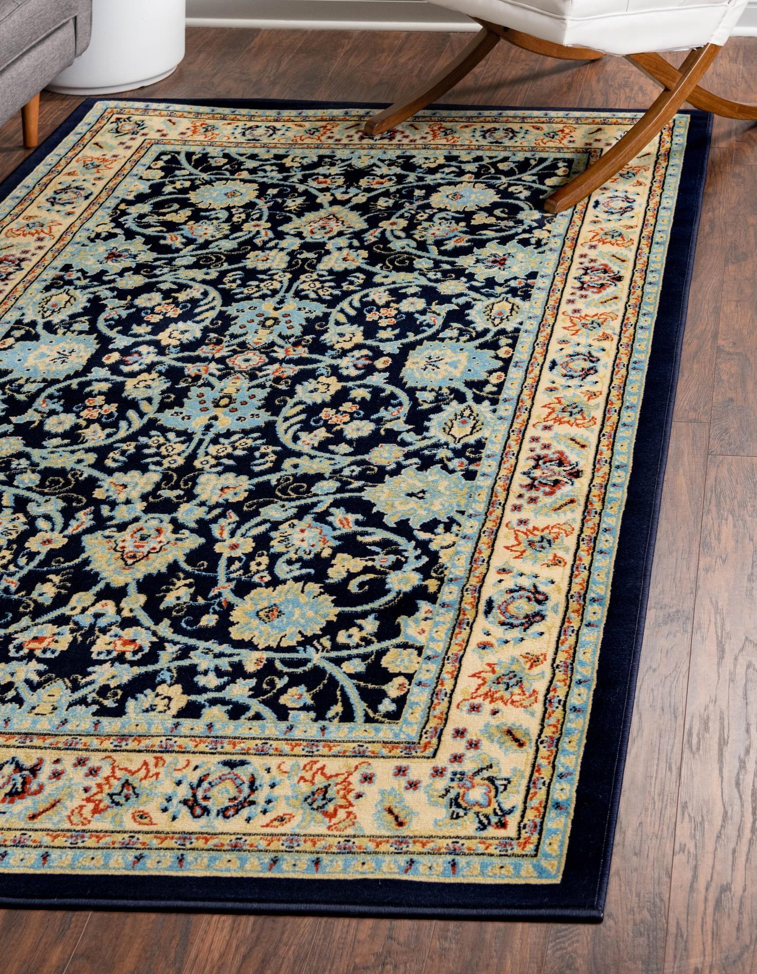 Unique Loom 7' 1 x 10' 0 Sialk Hill Washington Navy Blue Area Rug