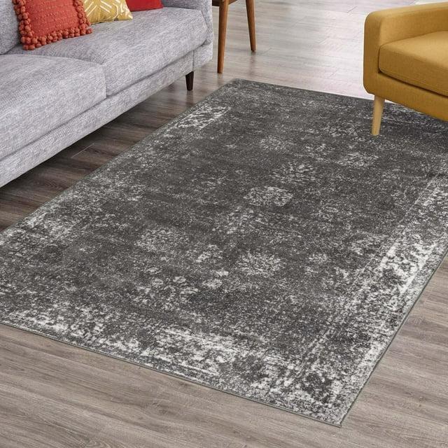 Unique Loom 8' 0 x 8' 0 Sofia Casino Dark Gray Area Rug