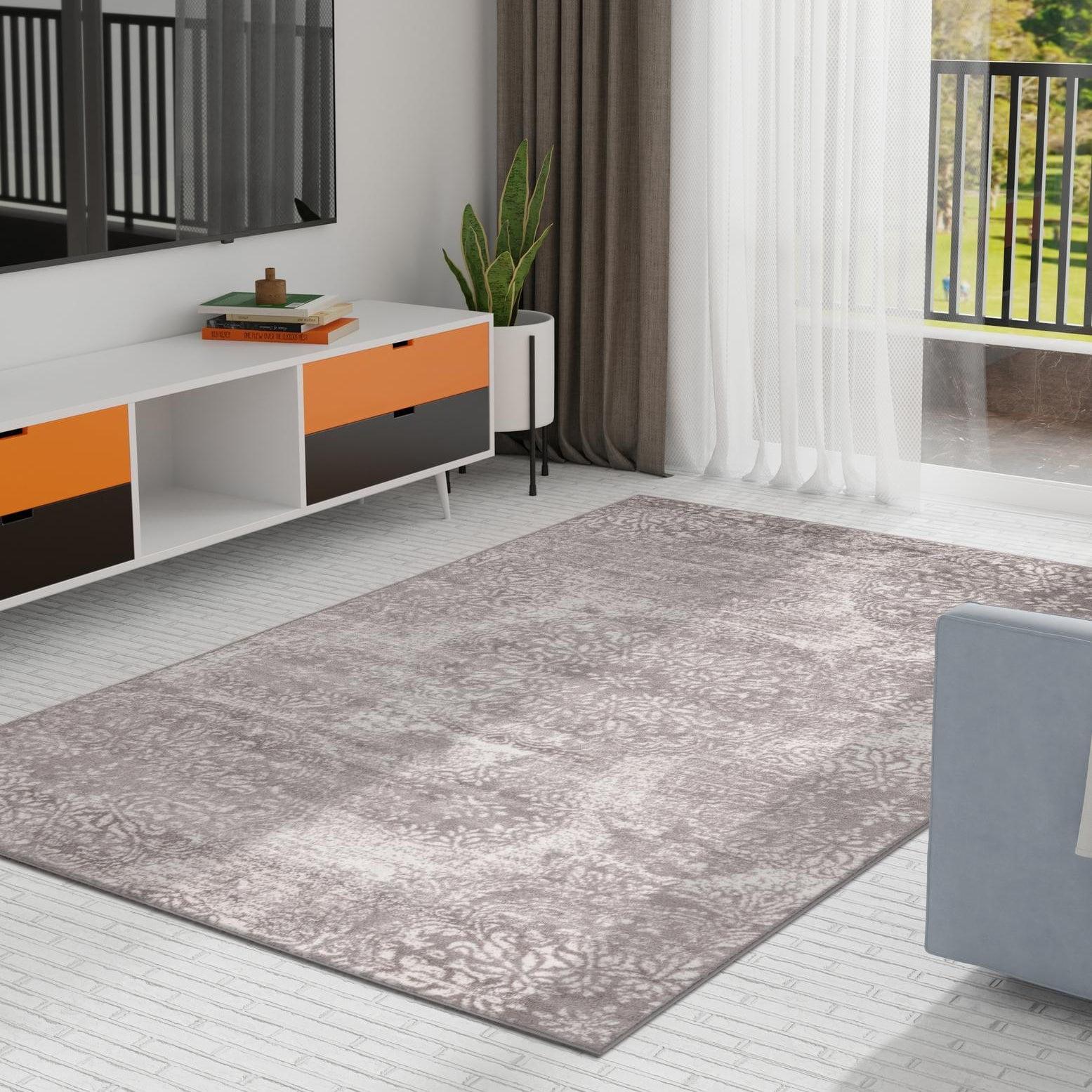 Unique Loom 3' 3 x 5' 3 Rectangle Sofia Light Gray Area Rug