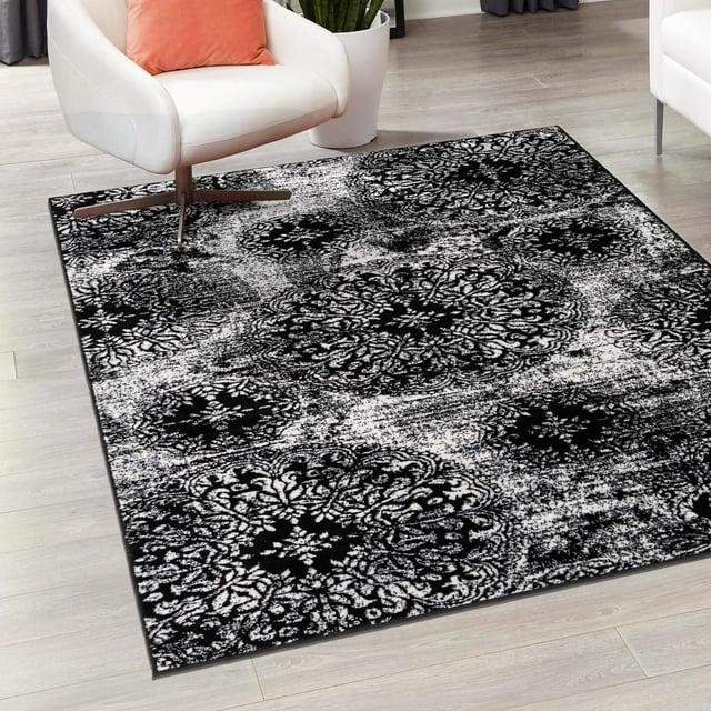 Unique Loom 4' 0 x 6' 0 Sofia Grand Black Area Rug
