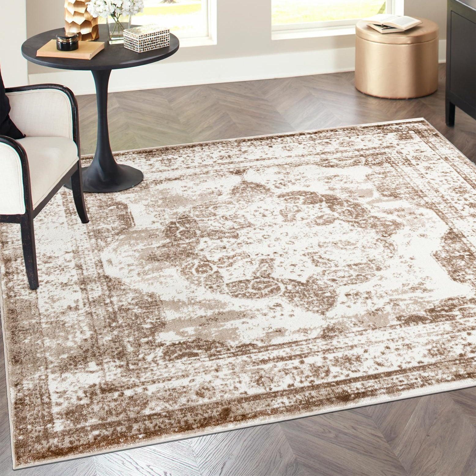 Unique Loom 8' 0 x 8' 0 Sofia Salle Garnier Beige Area Rug