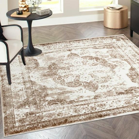 Unique Loom 8' 0 x 8' 0 Sofia Salle Garnier Beige Area Rug