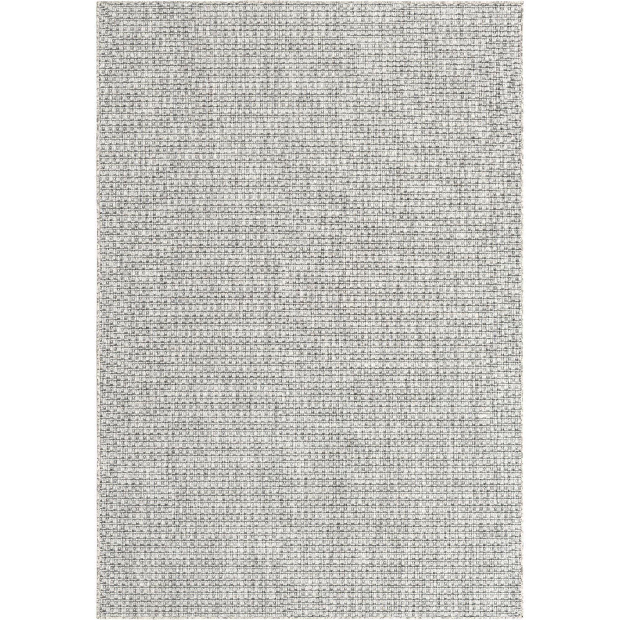 Light Gray Synthetic 6' x 9' Easy-Care Outdoor Rug